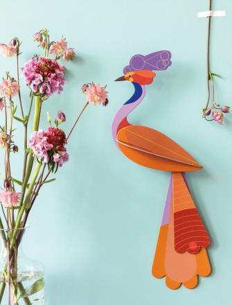 decoration murale oiseau exotique studio roof paradise bird flores