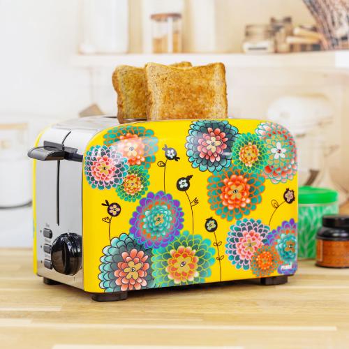 toaster jaune fleuri marque Pylones