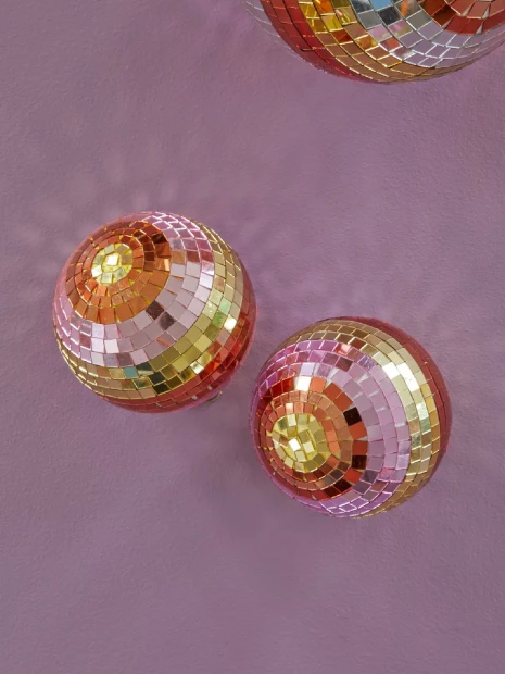 Boule disco à facettes rose dorée par Rice