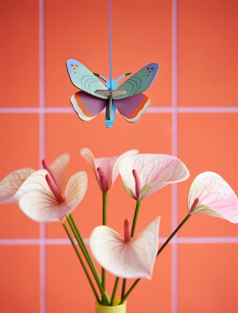 Décoration à suspendre «Papillon & fleurs»