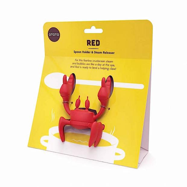 Porte-cuillère / échappe-vapeur Red le crabe par OTOTO