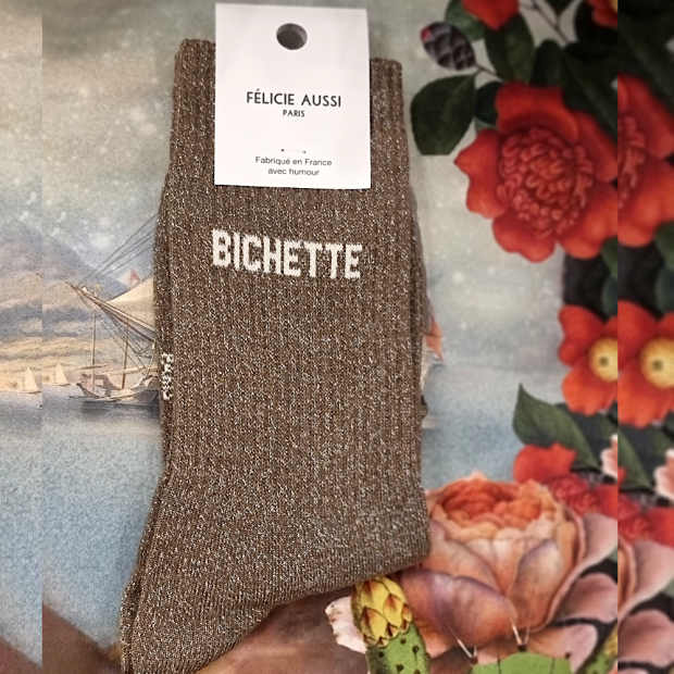 Chaussettes femme paillettes Bichette